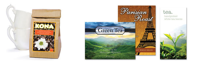 Coffee Labels, Tea Labels printed with LX900 Coffee Labels, Tea Labels printed with LX900